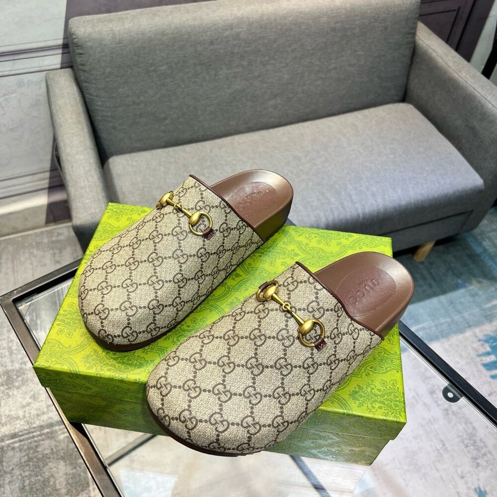 Gucci Beige Monogram Clogs - image 2